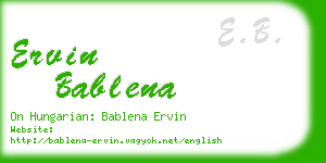ervin bablena business card